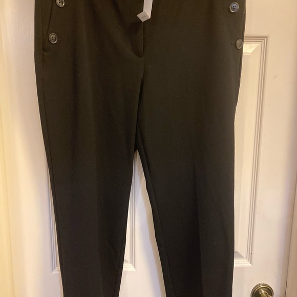 LOFT buttons packets folded hem slime black pants size 12 - Picture 4 of 10